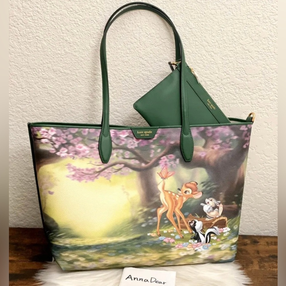NWT Kate Spade X Disney Sutton Bambi Coated Canvas Tote K8803